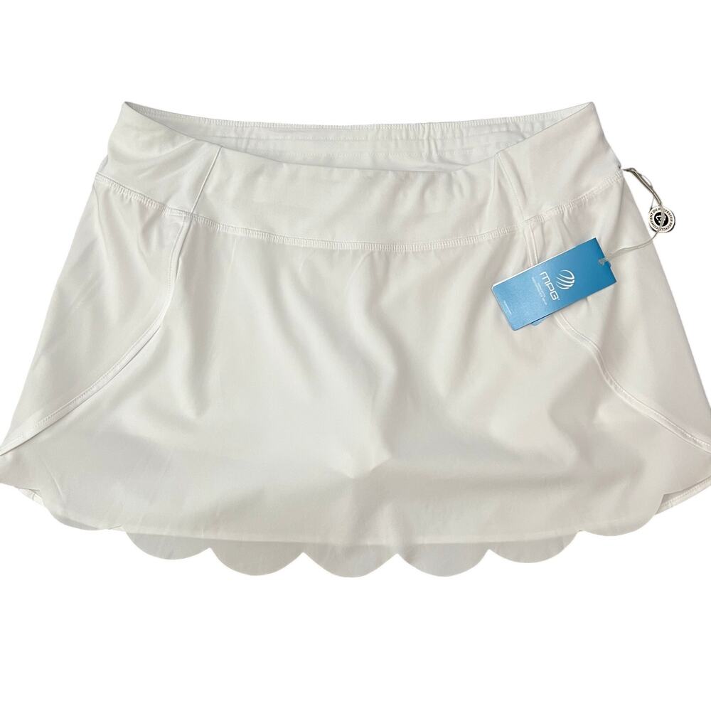 Mondetta MPG Athletic Skort XL White Scalloped Training Golf Tennis Pickleball
